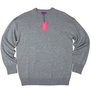 NEW Edikted Crew Neck Knit Sweater Womens XS Gray Melange Oversized Minimalist